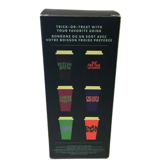 Starbucks 2020 Glow in the Dark Halloween Reusable Hot Cups 16 oz Set of 6 - Picture 2 of 2